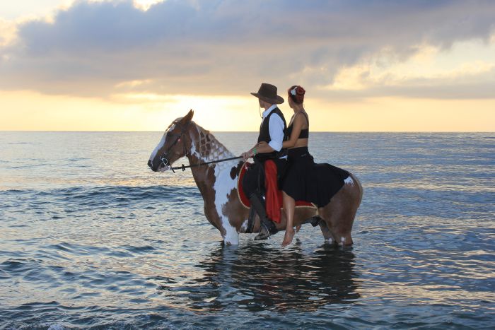 Riding holiday at the beach resort